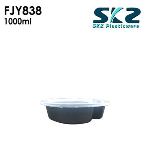 NEW (FJY-838) BLACK CONTAINER RO3D SERIES 1000ML ENVIRONMENTAL FRIENDLY FOOD STORAGE