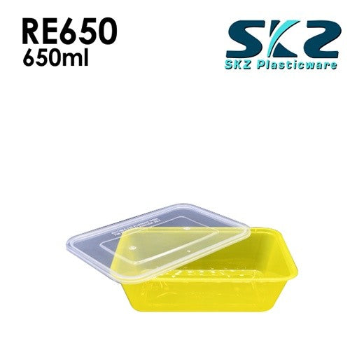 SKZ COLOREDCONTAINER RECTANGULAR SERIES RE650 650ml ENVIRONMENTAL FRIENDLY FOOD STORAGE MICROWAVABLE