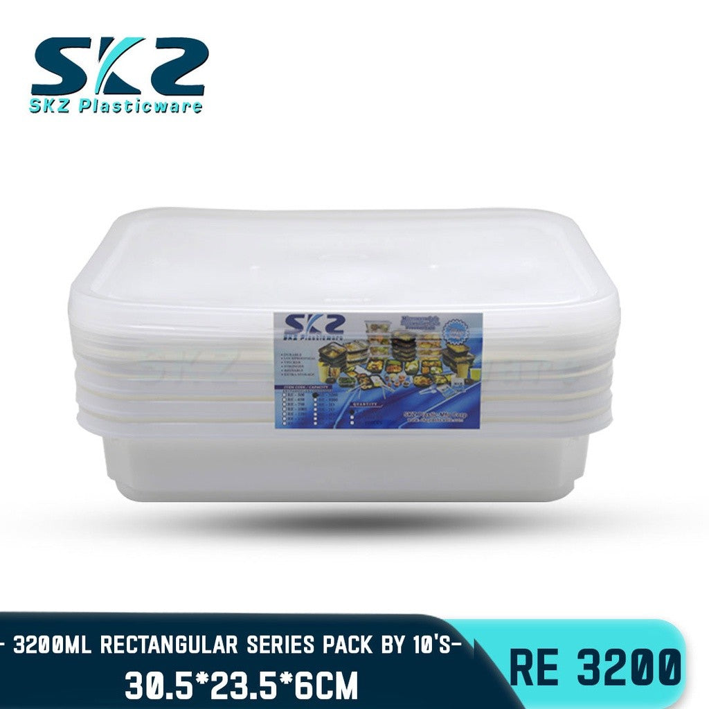 SKZ  PARTY TRAY RECTANGULAR SERIES RE3200 ENVIRONMENTAL FRIENDLY FOOD STORAGE MICROWAVABLE