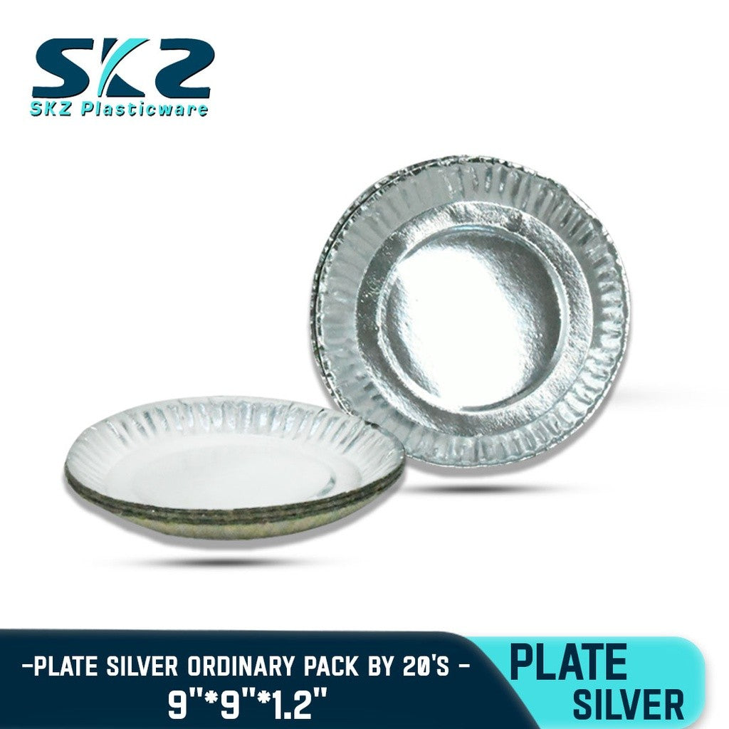 DISPOSABLE PAPER PLATE ORDINARY SILVER LAMINATED