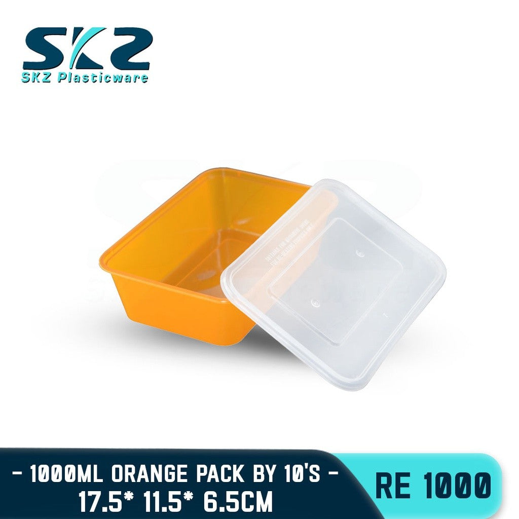 SKZ COLORED CONTAINER RECTANGULAR SERIES RE1000 ENVIRONMENTAL FRIENDLY FOOD STORAGE MICROWAVABLE