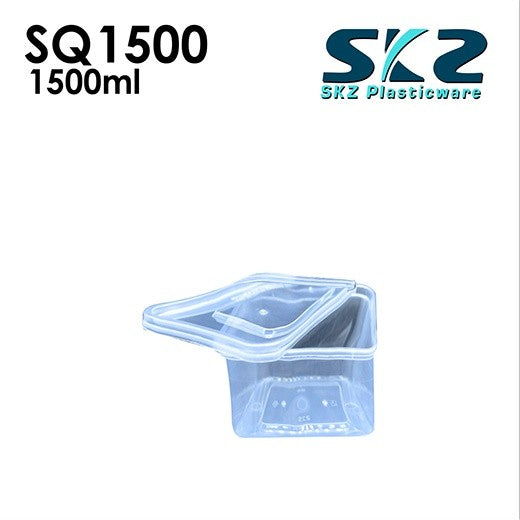 SKZ CLEAR SQUARE CONTAINER SERIES SQ1500 ENVIRONMENTAL FRIENDLY FOOD STORAGE MICROWAVABLE