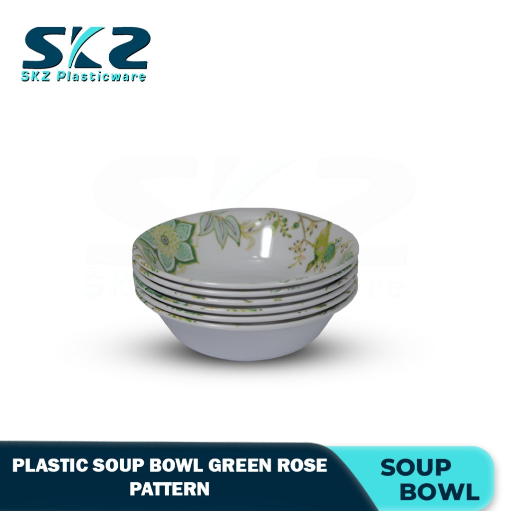 MELAMINE PLASTIC SALAD BOWL, SERVING BOWL, AND VEGETABLE BOWL ROSE PATTERN