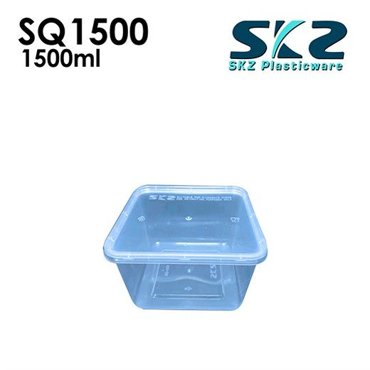 SKZ CLEAR SQUARE CONTAINER SERIES SQ1500 ENVIRONMENTAL FRIENDLY FOOD STORAGE MICROWAVABLE