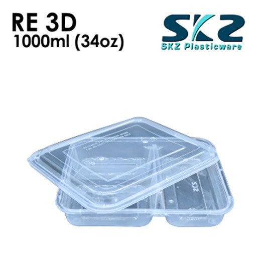 SKZ CLEAR CONTAINER RECTANGULAR SERIES RE3D ENVIRONMENTAL FRIENDLY FOOD STORAGE MICROWAVABLE