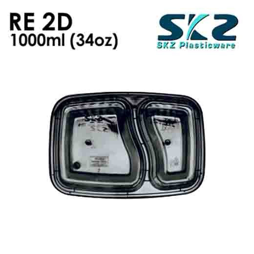 SKZ 2 DIVISION RECTANGULAR SERIES RE 2D ENVIRONMENTAL FRIENDLY FOOD STORAGE MICROWAVABLE