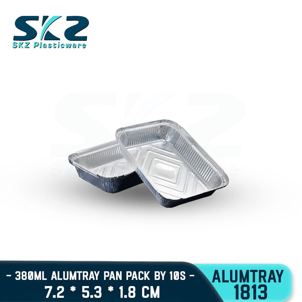 SKZ aluminum FOIL TRAY 700ML [1813] RECTANGULAR ALUMTRAY WITH LID 10PCS/PACK