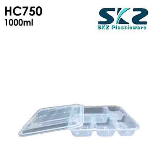 NEW (HC-750) CLEAR CONTAINER 5DIVISION SERIES 3500ML ENVIRONMENTAL FRIENDLY FOOD STORAGE MICROWAV
