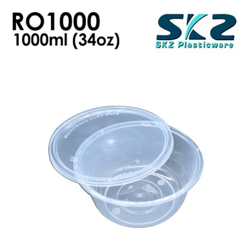 SKZ CLEAR CONTAINER ROUND SERIES R01000 1000ml ENVIRONMENTAL FRIENDLY FOOD STORAGE MICROWAVABLE