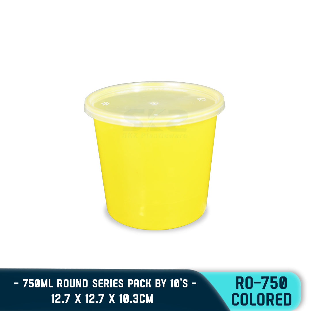 ROUND PLASTIC FOOD CONTAINER 750ML (10PCS/PACK)