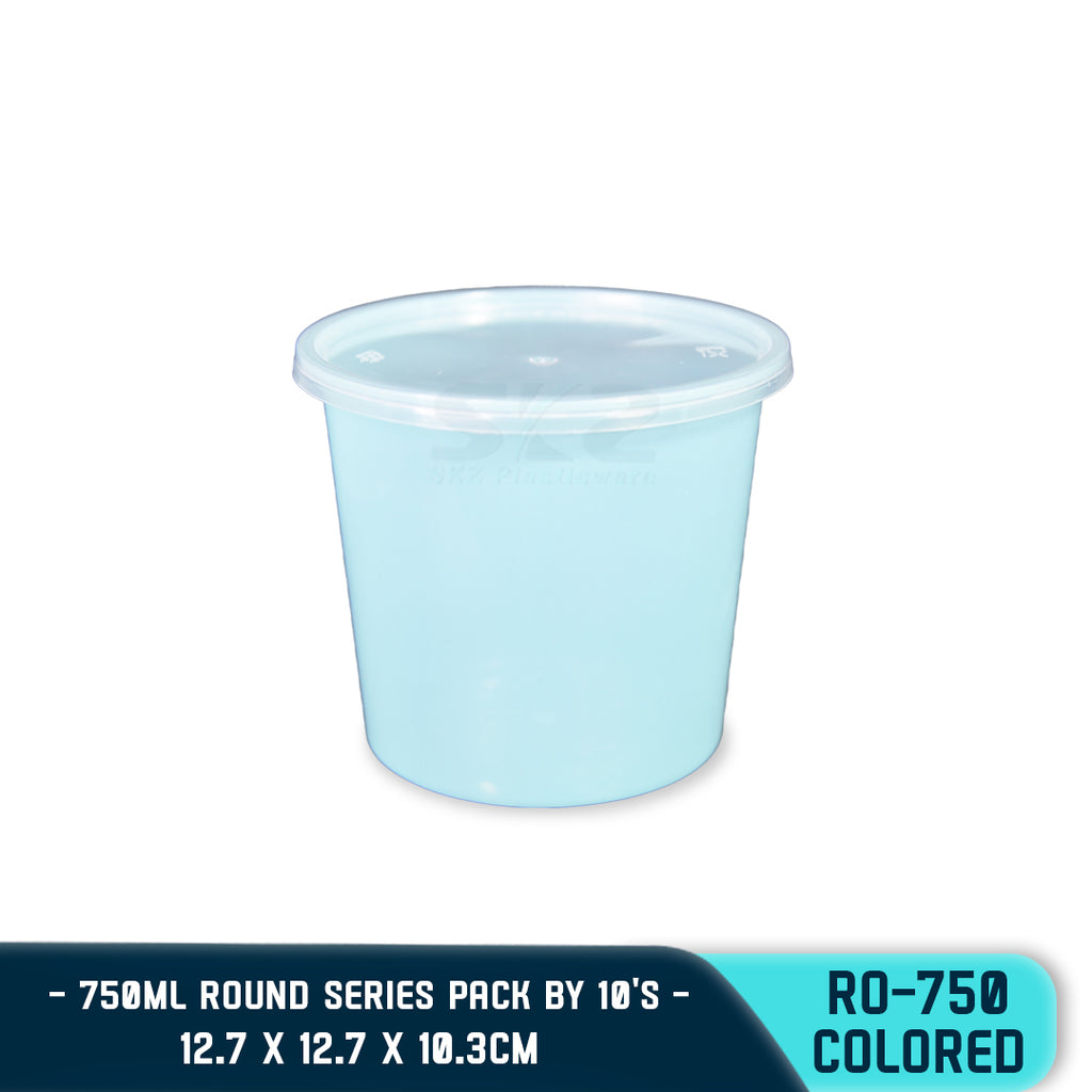 ROUND PLASTIC FOOD CONTAINER 750ML (10PCS/PACK)