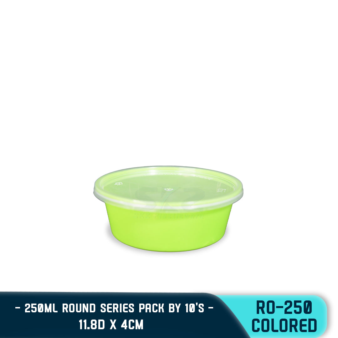 ROUND PLASTIC FOOD CONTAINER 250ML (10PCS/PACK)
