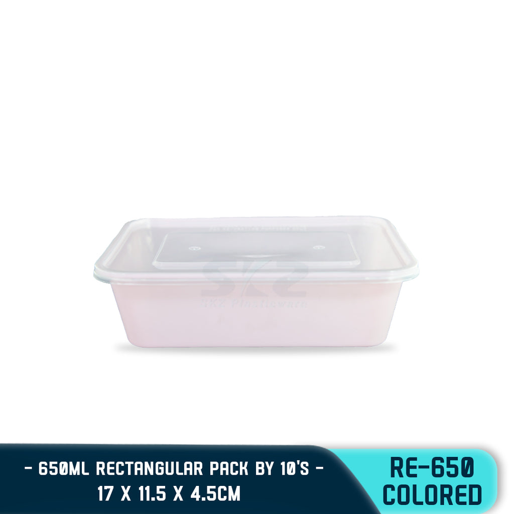 RECTANGULAR PLASTIC FOOD CONTAINER 650ML (10PCS/PACK)