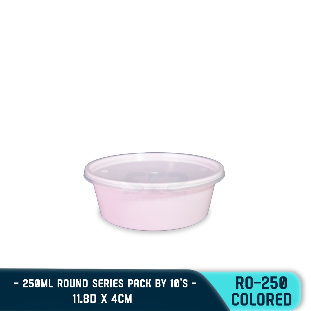 ROUND PLASTIC FOOD CONTAINER 250ML (10PCS/PACK)