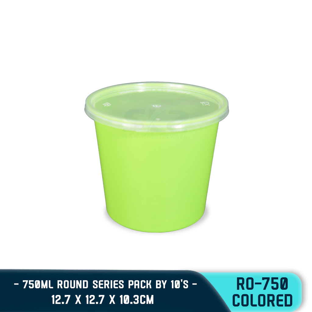 ROUND PLASTIC FOOD CONTAINER 750ML (10PCS/PACK)