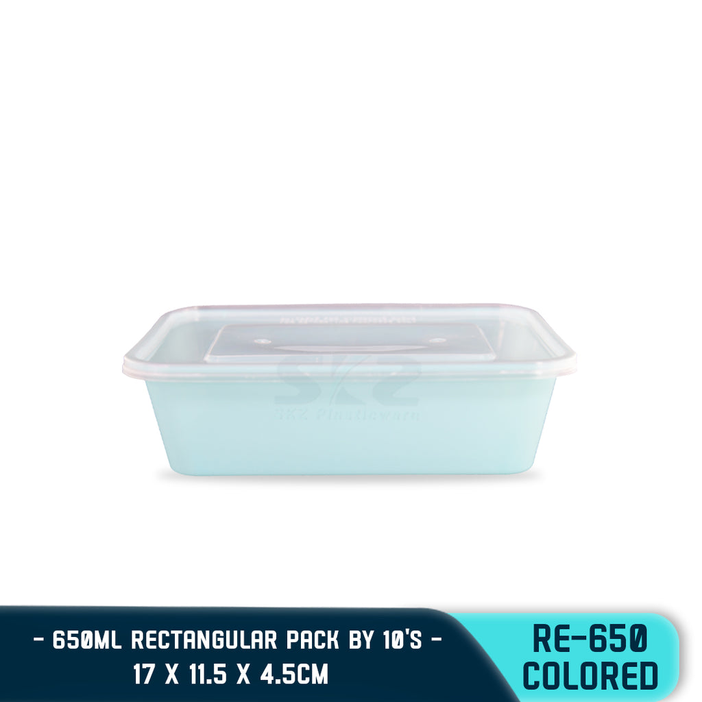RECTANGULAR PLASTIC FOOD CONTAINER 650ML (10PCS/PACK)