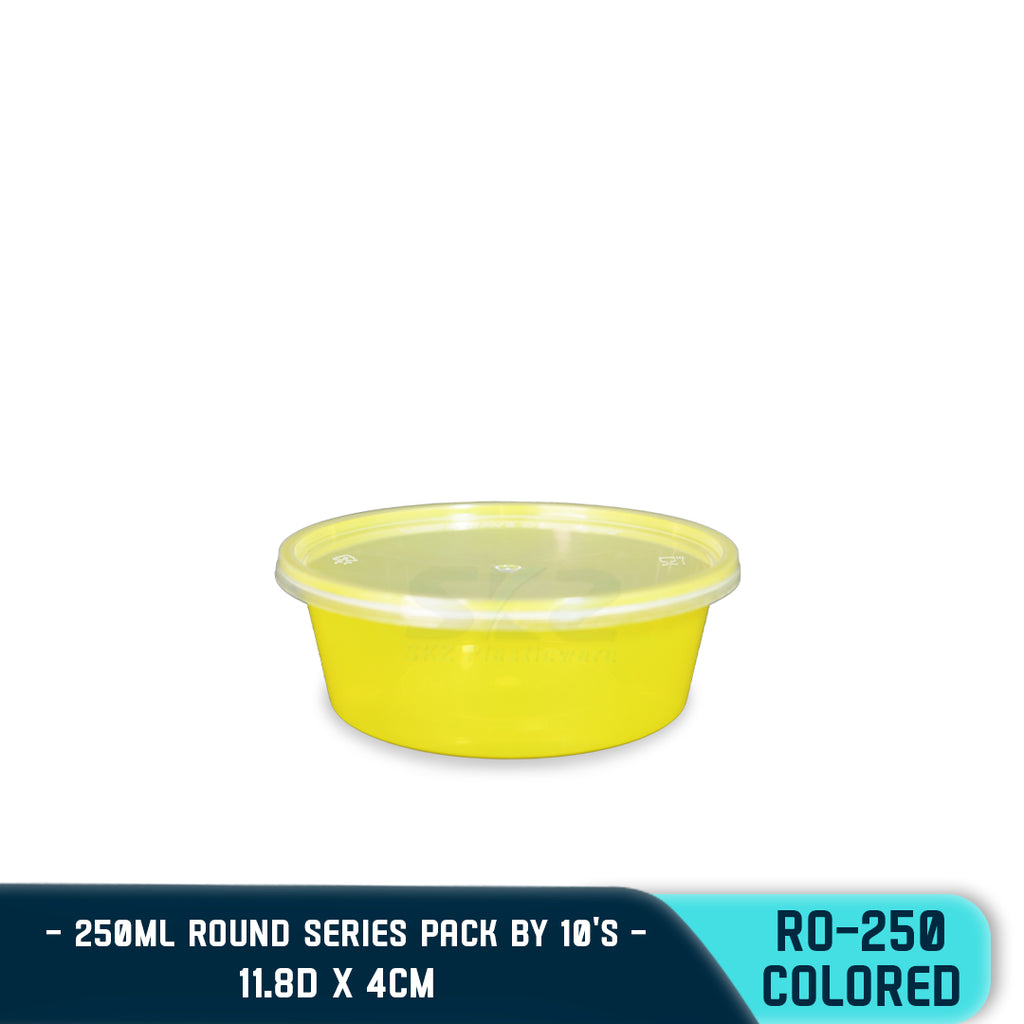 ROUND PLASTIC FOOD CONTAINER 250ML (10PCS/PACK)