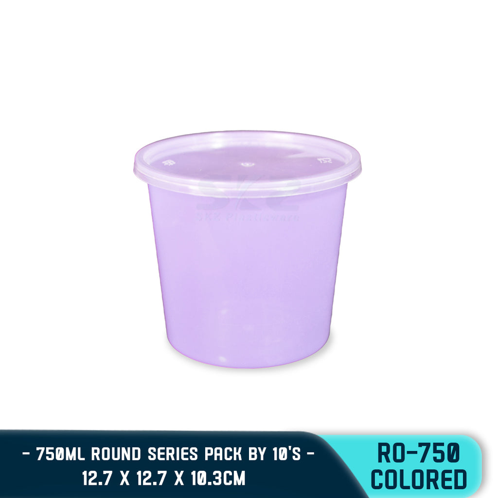 ROUND PLASTIC FOOD CONTAINER 750ML (10PCS/PACK)