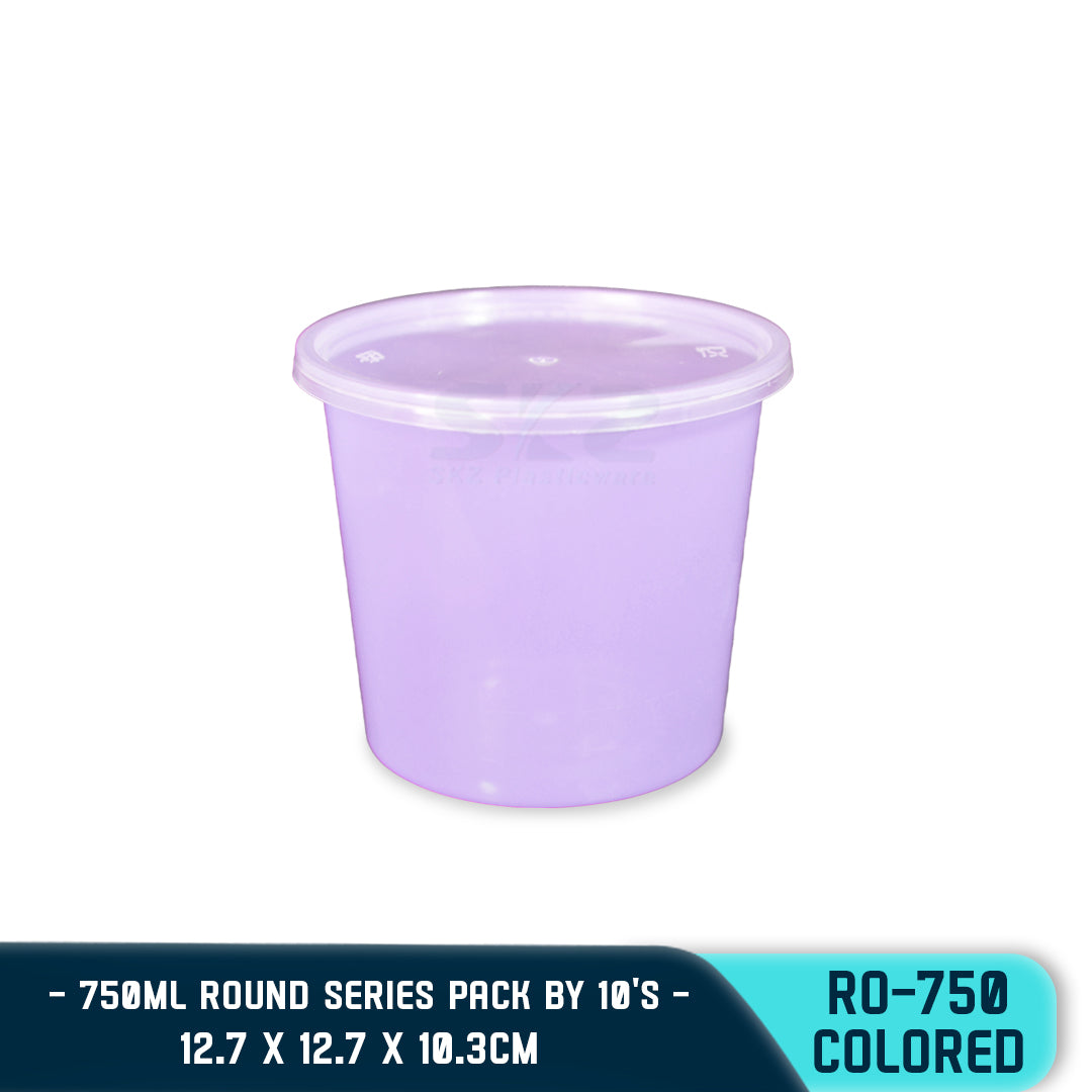 ROUND PLASTIC FOOD CONTAINER 750ML (10PCS/PACK)