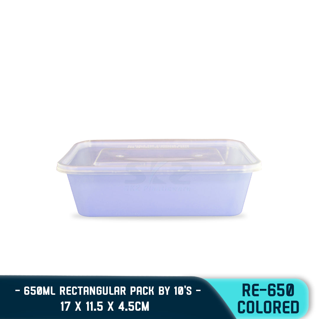 RECTANGULAR PLASTIC FOOD CONTAINER 650ML (10PCS/PACK)