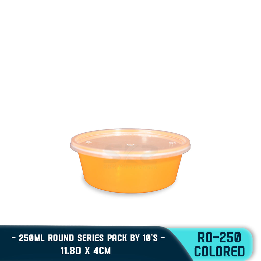 ROUND PLASTIC FOOD CONTAINER 250ML (10PCS/PACK)
