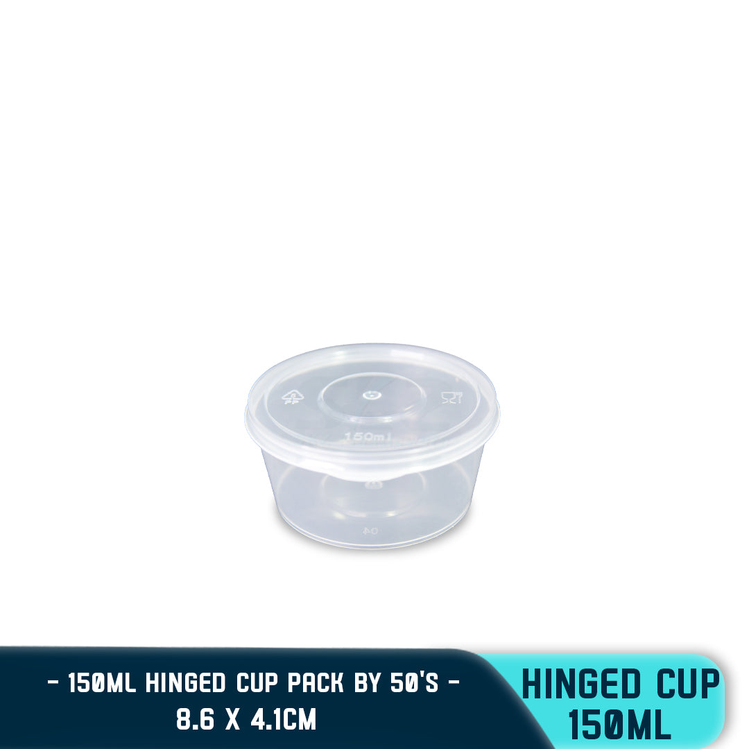 SKZ PLASTIC HINGED CUP 150ML (50PCS/PACK)