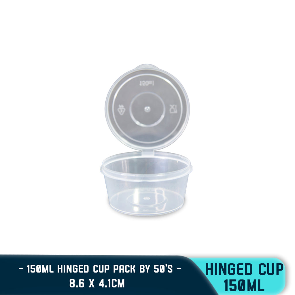 SKZ PLASTIC HINGED CUP 150ML (50PCS/PACK)