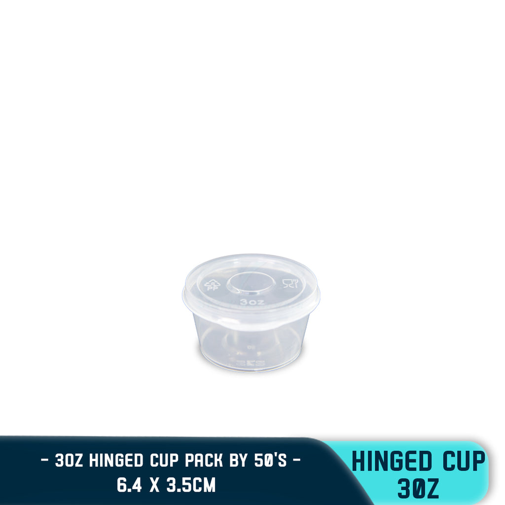SKZ/HINGED CUP 3OZ/50/PACK/CLEAR