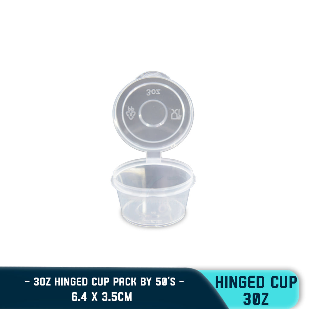 SKZ/HINGED CUP 3OZ/50/PACK/CLEAR