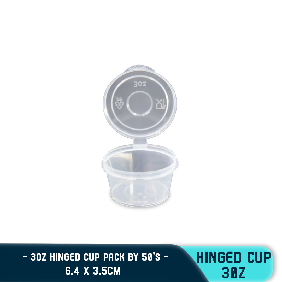 SKZ/HINGED CUP 3OZ/50/PACK/CLEAR