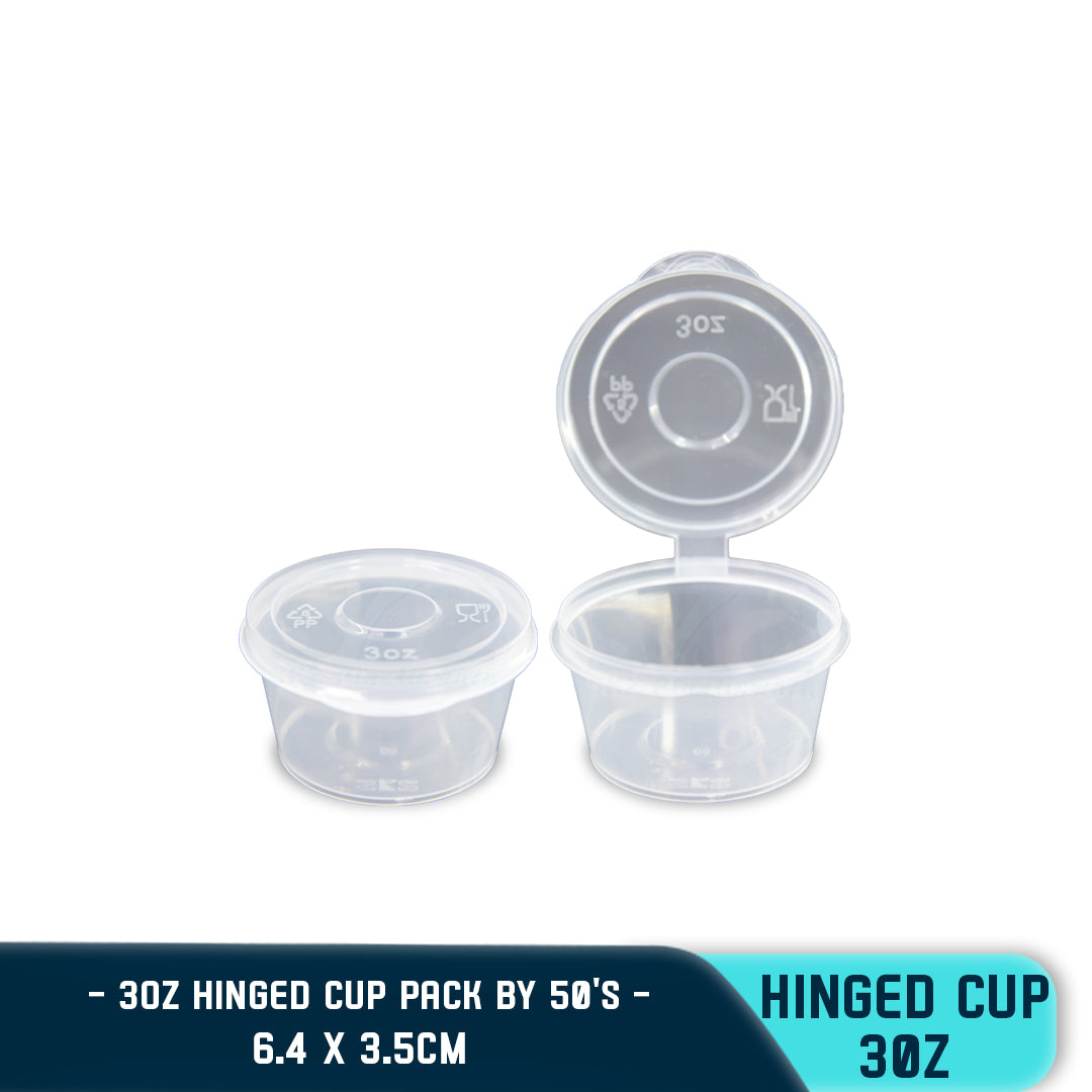 SKZ/HINGED CUP 3OZ/50/PACK/CLEAR