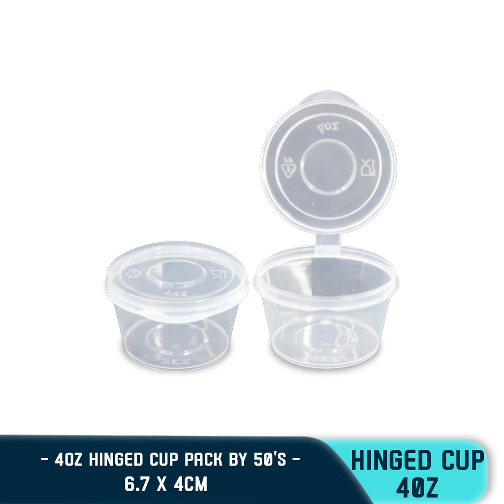 SKZ/HINGED CUP 4OZ/50/PACK/CLEAR