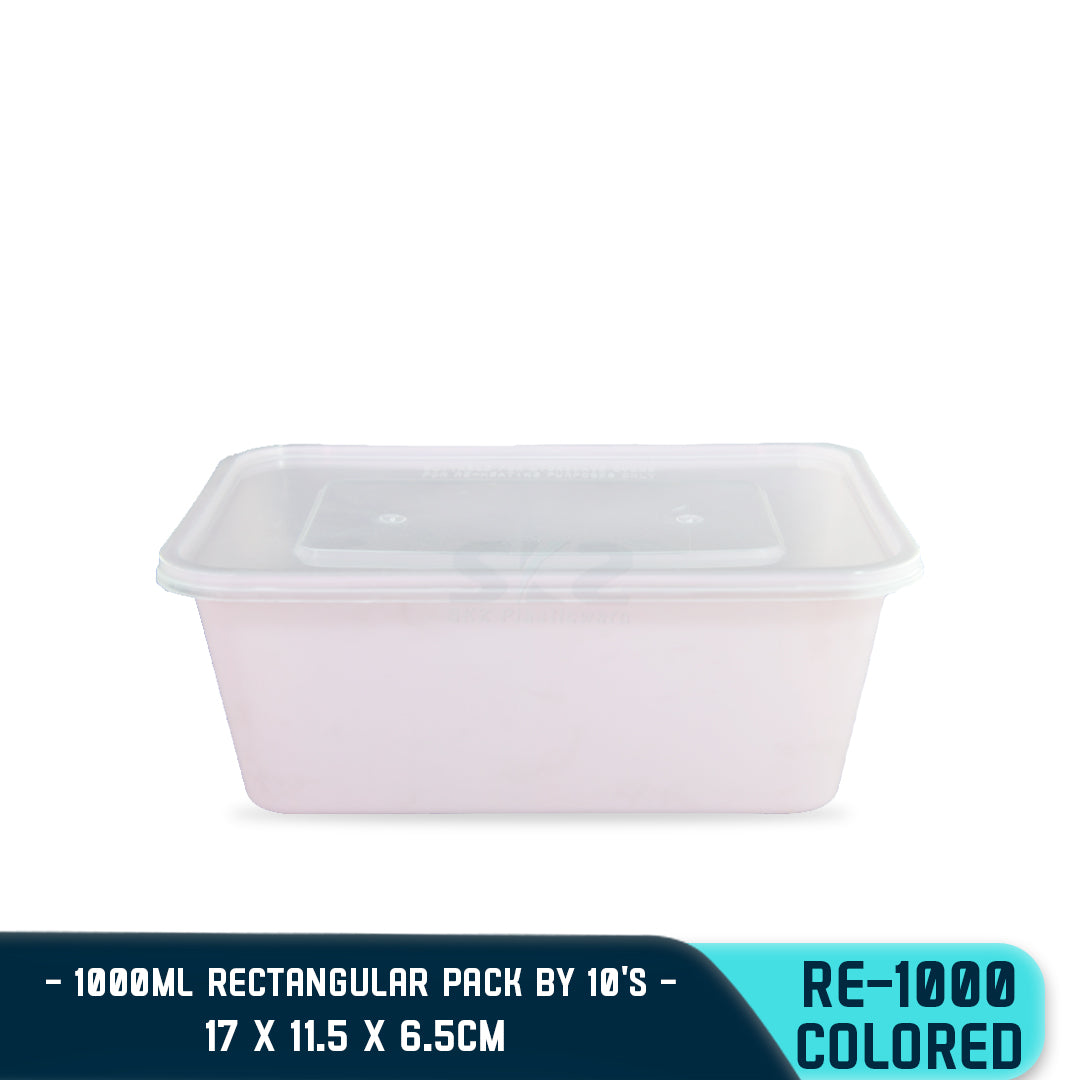RECTANGULAR PLASTIC FOOD CONTAINER 1000ML (10PCS/PACK)
