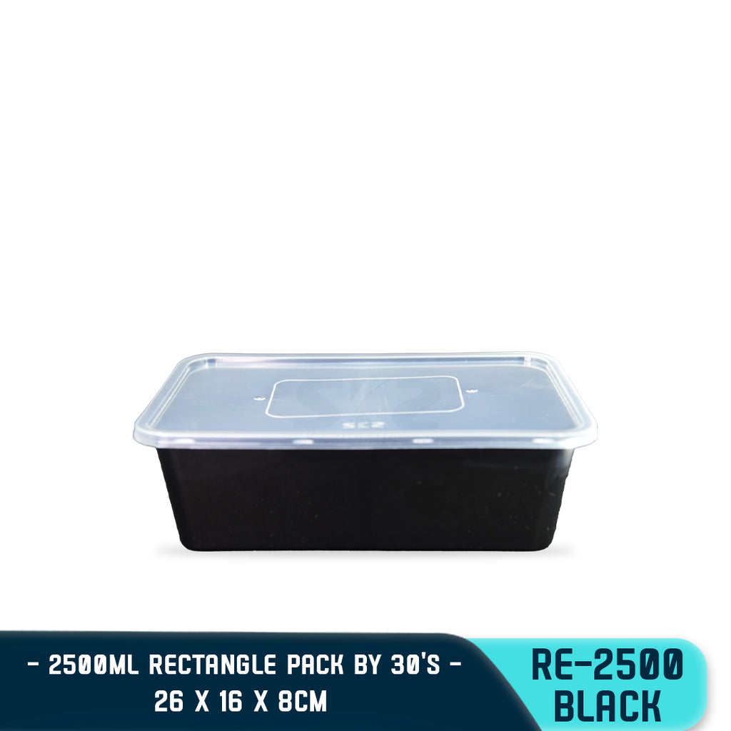 RECTANGULAR PLASTIC FOOD CONTAINER 2500ML (30PCS/PACK)