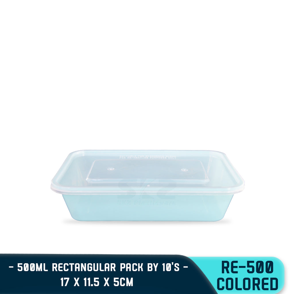 RECTANGULAR PLASTIC FOOD CONTAINER 500ML (10PCS/PACK)