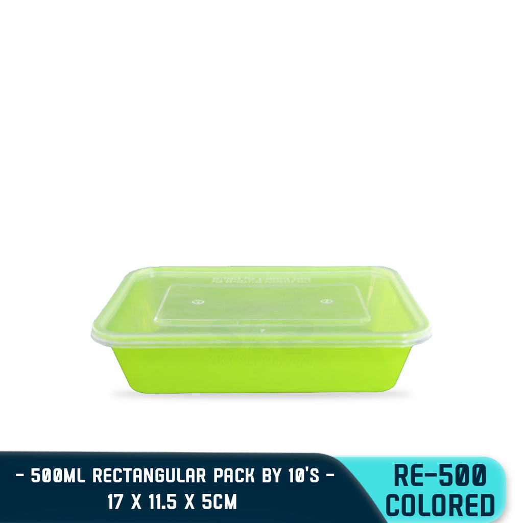 RECTANGULAR PLASTIC FOOD CONTAINER 500ML (10PCS/PACK)