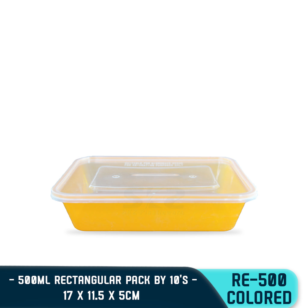 RECTANGULAR PLASTIC FOOD CONTAINER 500ML (10PCS/PACK)