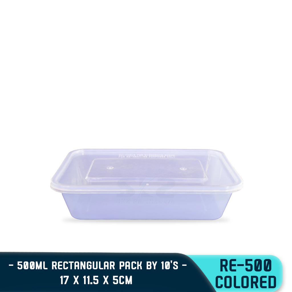 RECTANGULAR PLASTIC FOOD CONTAINER 500ML (10PCS/PACK)