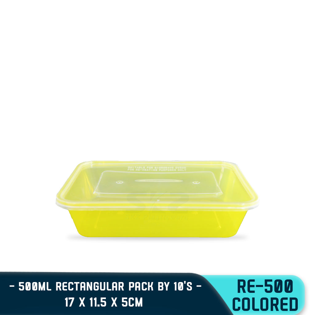 RECTANGULAR PLASTIC FOOD CONTAINER 500ML (10PCS/PACK)