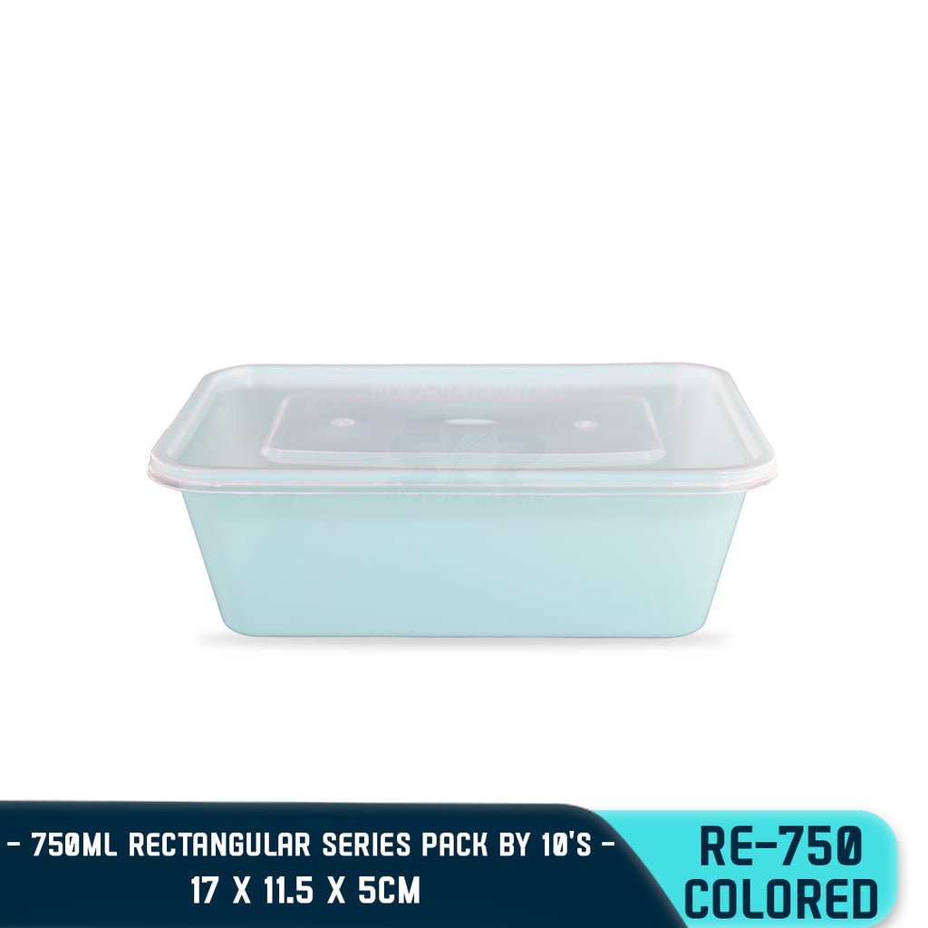 RECTANGULAR PLASTIC FOOD CONTAINER 750ML (10PCS/PACK)