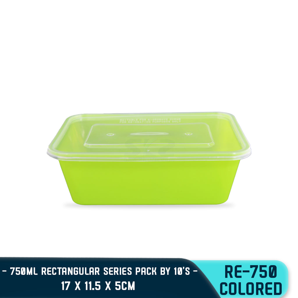 RECTANGULAR PLASTIC FOOD CONTAINER 750ML (10PCS/PACK)