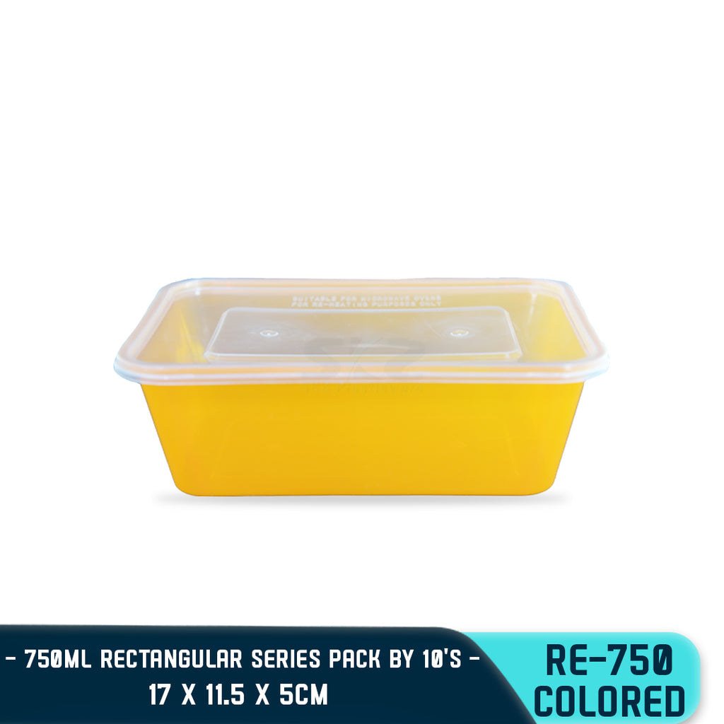 RECTANGULAR PLASTIC FOOD CONTAINER 750ML (10PCS/PACK)