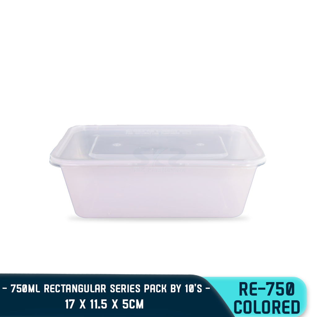 RECTANGULAR PLASTIC FOOD CONTAINER 750ML (10PCS/PACK)