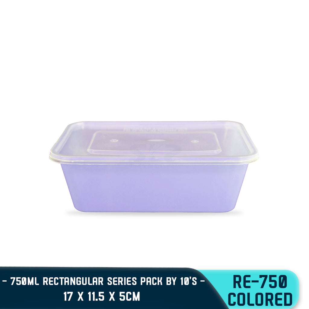 RECTANGULAR PLASTIC FOOD CONTAINER 750ML (10PCS/PACK)