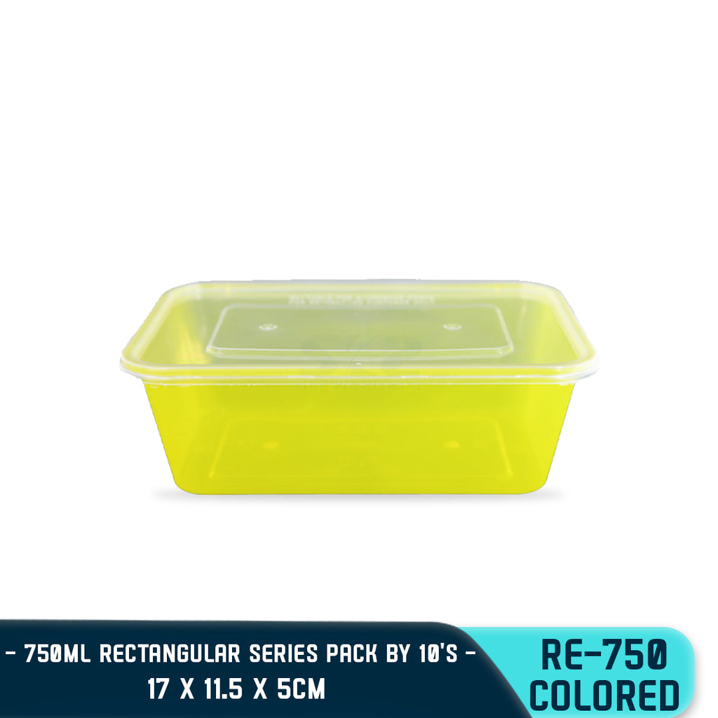 RECTANGULAR PLASTIC FOOD CONTAINER 750ML (10PCS/PACK)