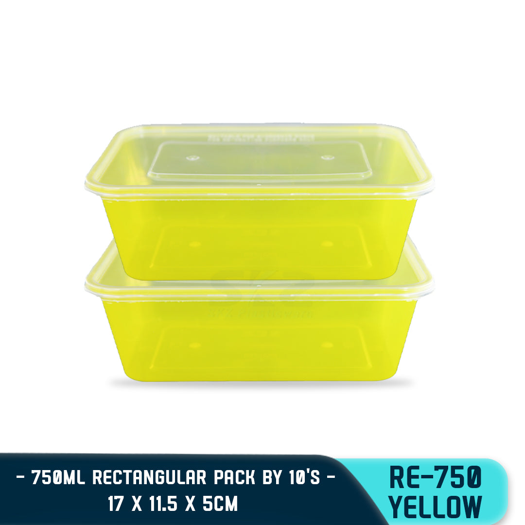 RECTANGULAR PLASTIC FOOD CONTAINER 750ML (10PCS/PACK)