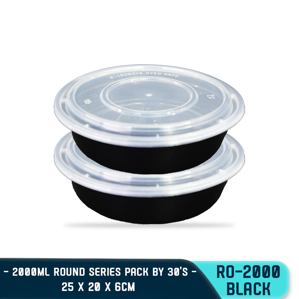 ROUND PLASTIC FOOD CONTAINER 2000ML (30PCS/PACK)
