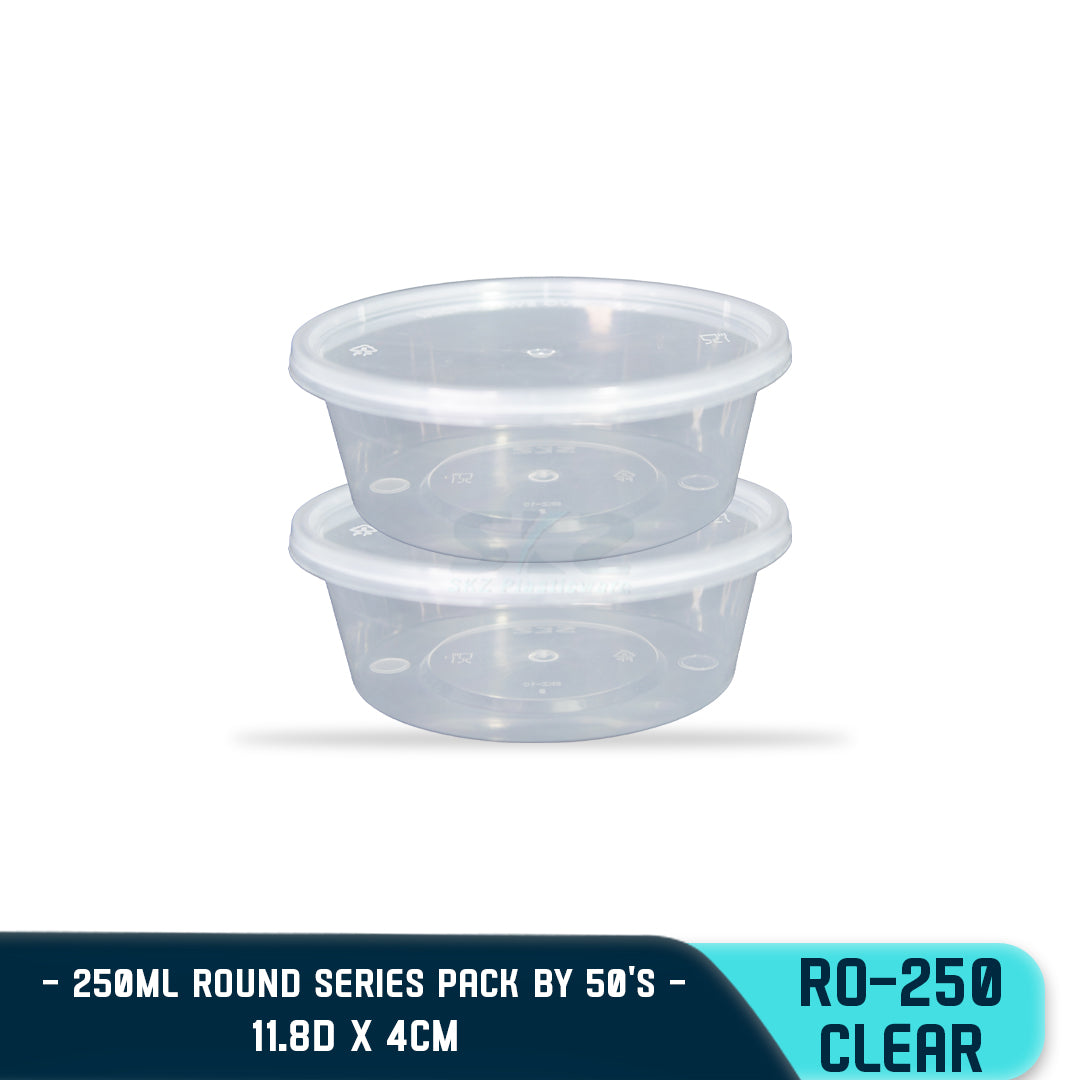 ROUND PLASTIC FOOD CONTAINER 250ML (50PCS/PACK)