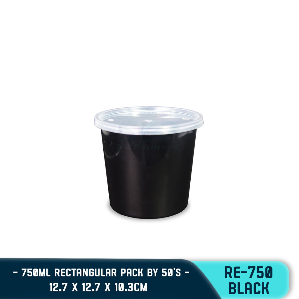 ROUND PLASTIC FOOD CONTAINER 750ML (10PCS/PACK)