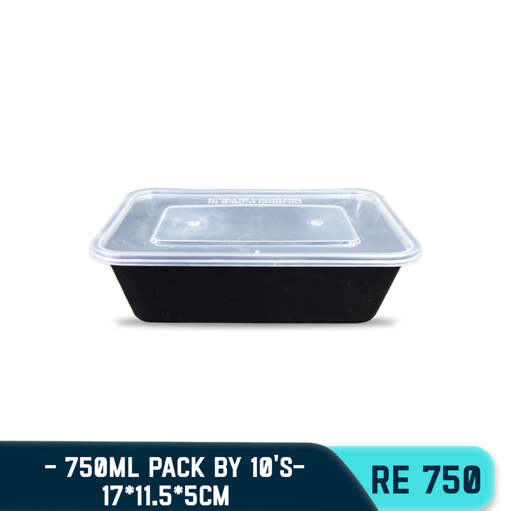 RECTANGULAR PLASTIC FOOD CONTAINER (10PCS/PACK)